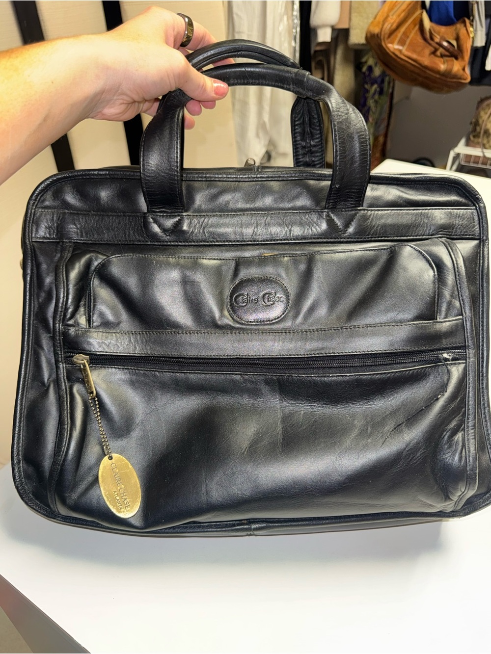Claire Chase Black Briefcase